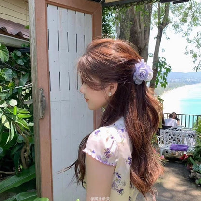 Flower Hair Claw Fabric