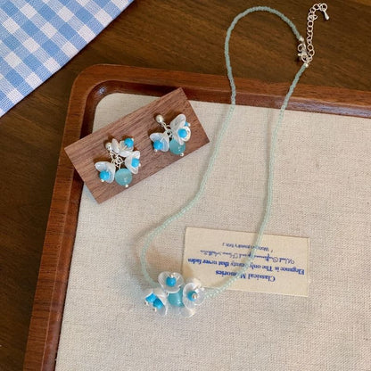 Beaded Necklace Drop / Earring Floral
