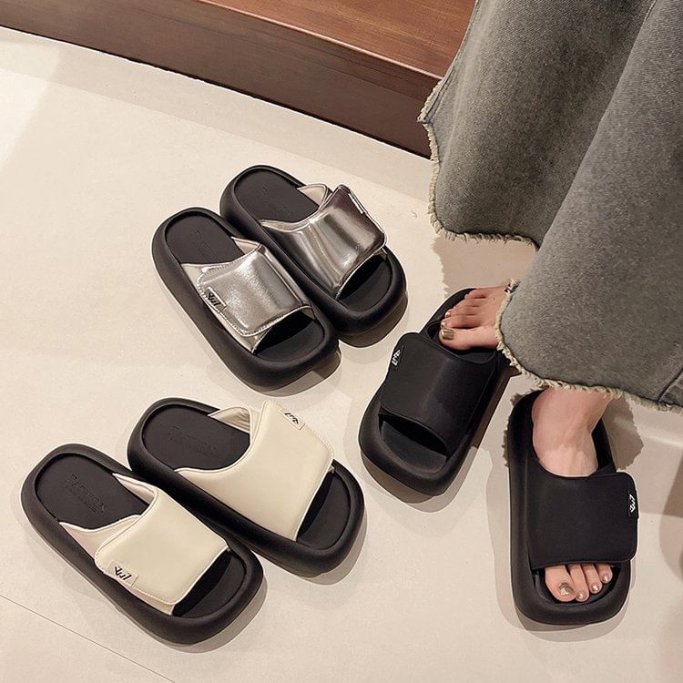 Adhesive Strap Sandals Platform