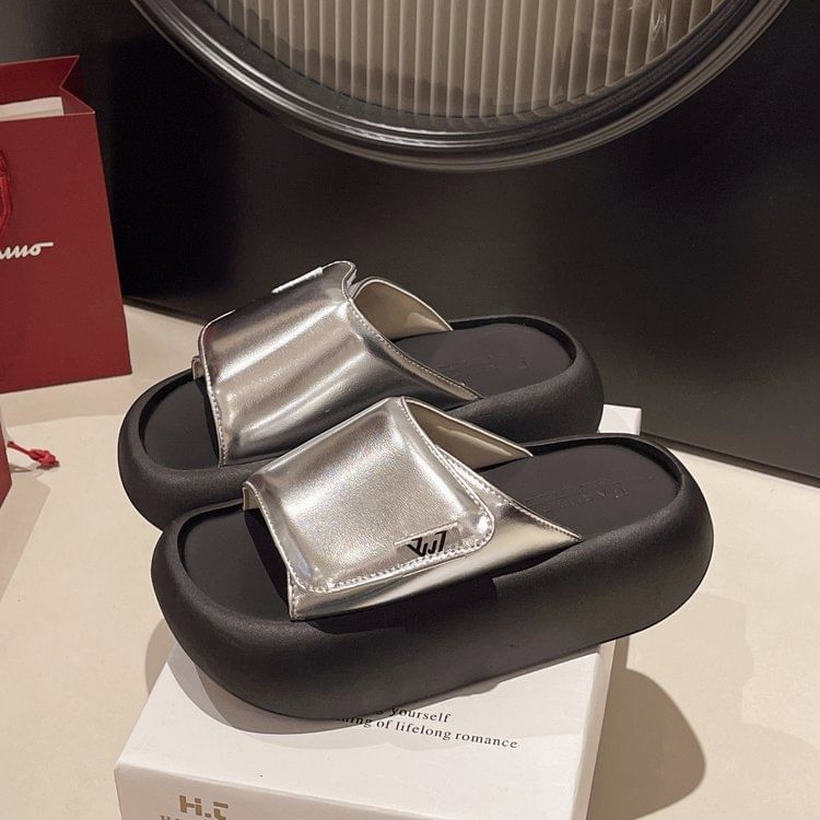Adhesive Strap Sandals Platform