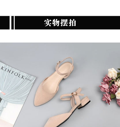 Almond Toe Chunky Heel Sandals