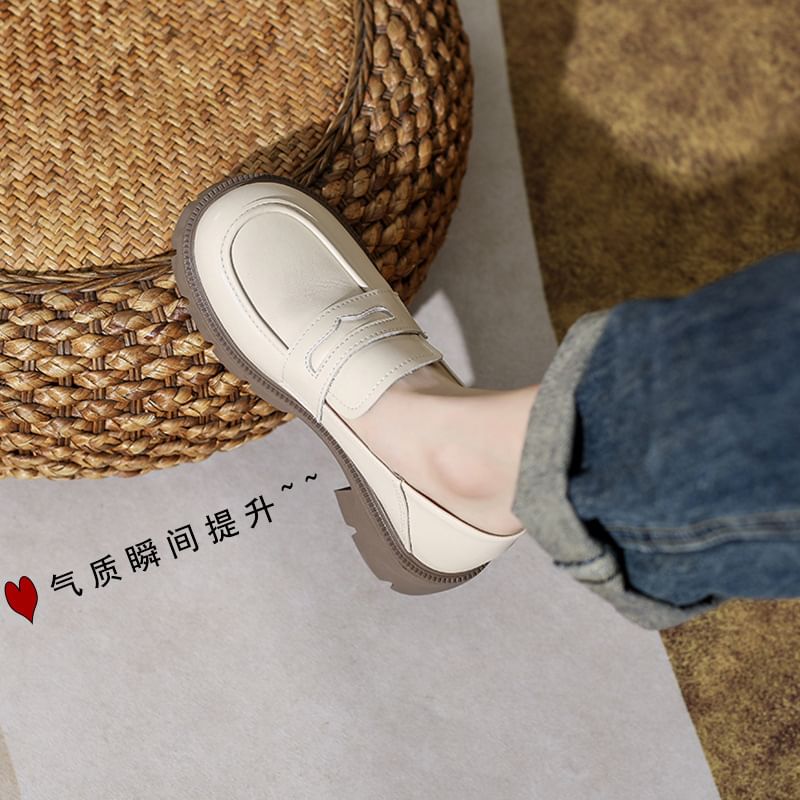 Platform Chunky Heel Loafers