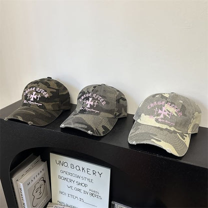 Camouflage Embroidered Cap Baseball Cross