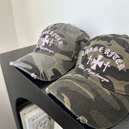 Camouflage Embroidered Cap Baseball Cross