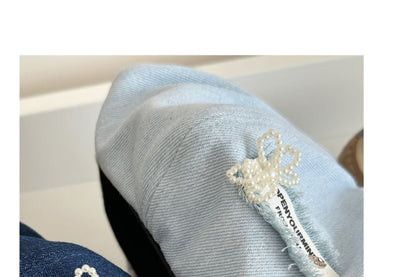 Denim Lettering Beret