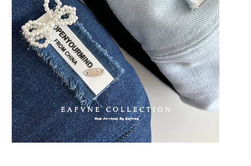 Denim Lettering Beret