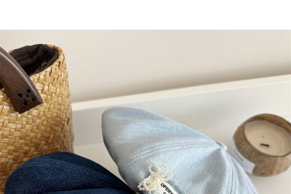 Denim Lettering Beret