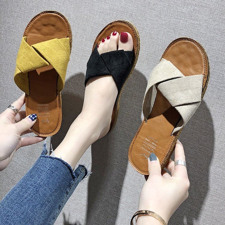 Criss Slide Cross Sandals