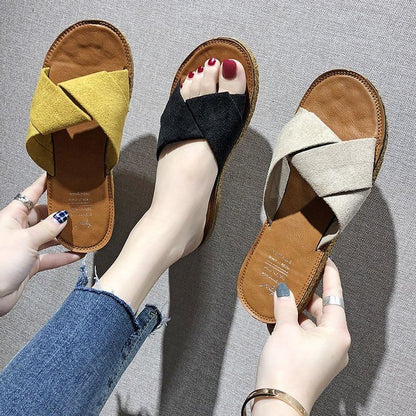 Criss Slide Cross Sandals