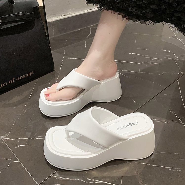 Wedge Heel Platform Flip-Flops