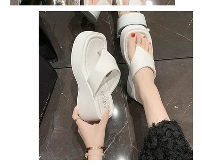 Wedge Heel Platform Flip-Flops