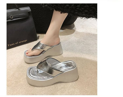 Wedge Heel Platform Flip-Flops