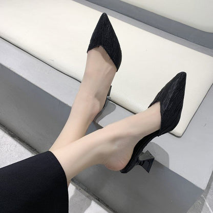 Kitten Pointed Heel Toe Mules