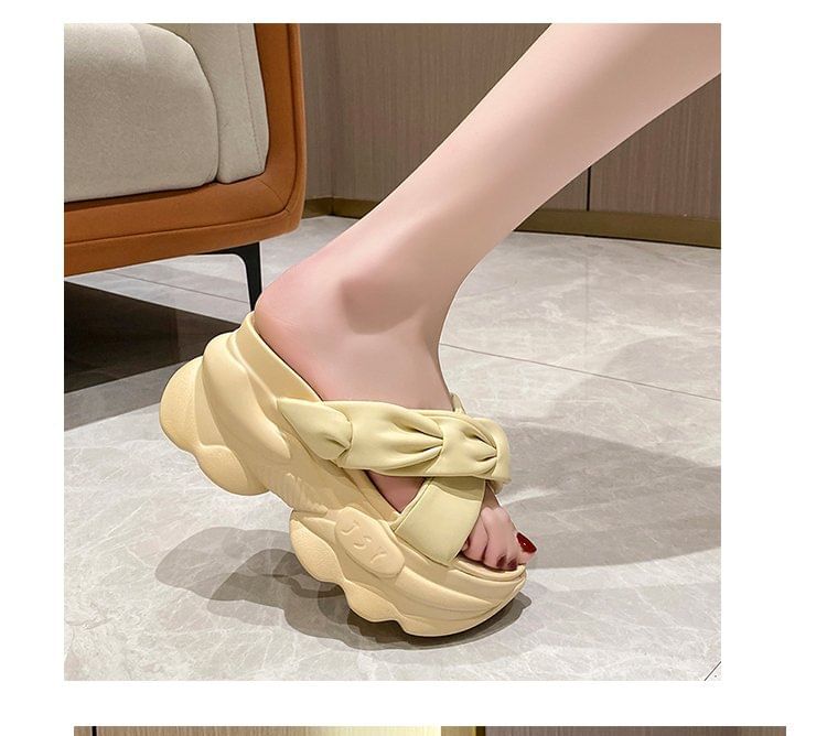 Slide Platform Sandals Cross Criss