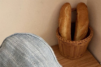 Ribbon Newsboy Cap Denim