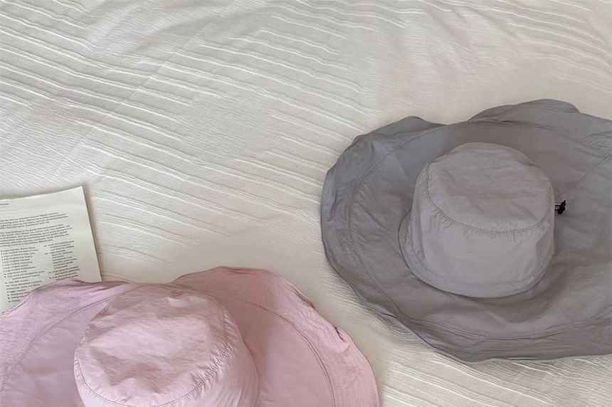 Plain Hiking Ruffle Hat Bucket