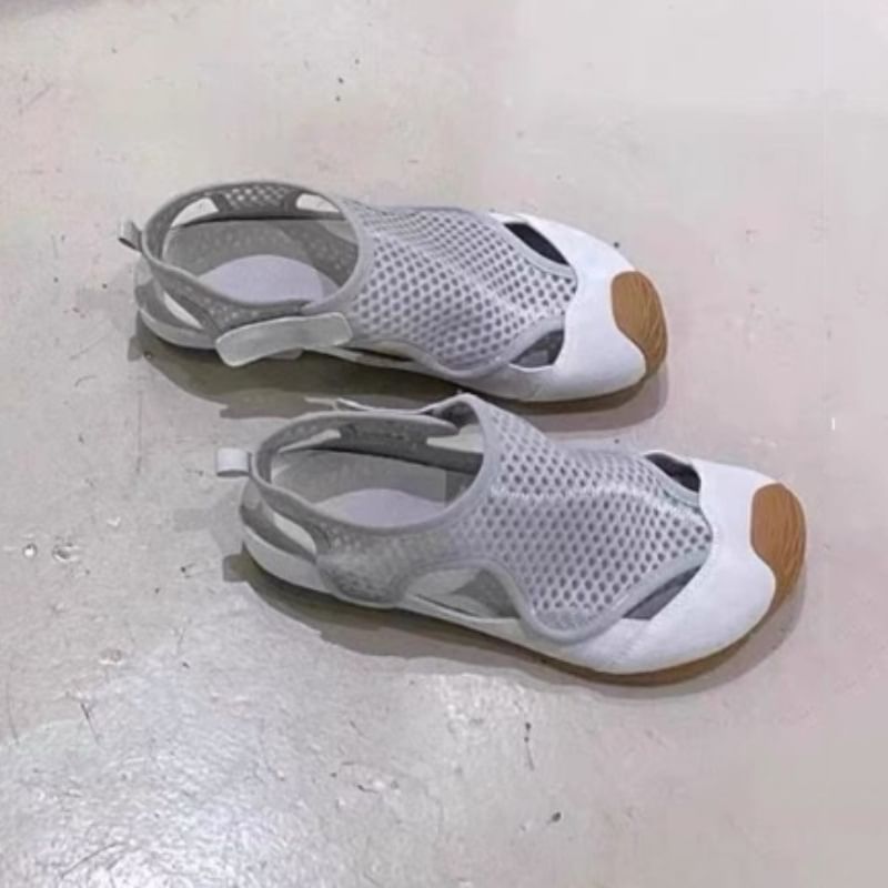 Fishnet Panel Cutout Slip-Ons
