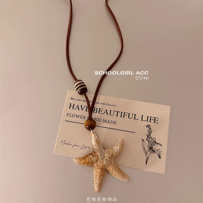 Pendant Cord Necklace Bead Starfish