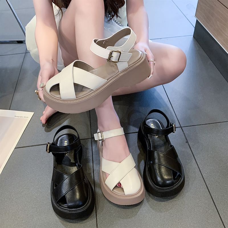 Sandals Platform Faux Leather