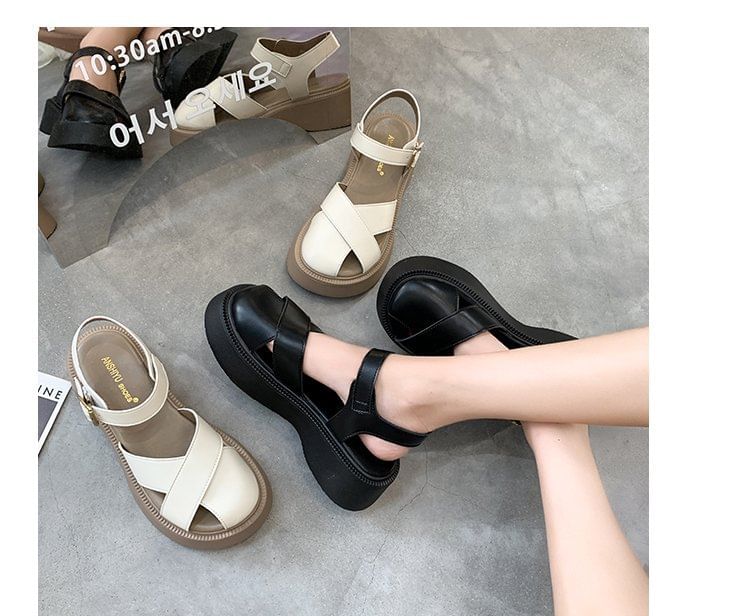 Sandals Platform Faux Leather