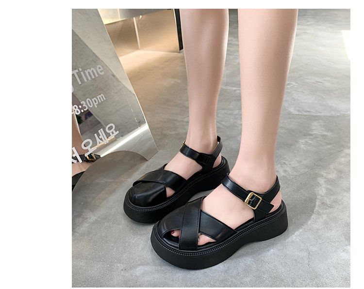Sandals Platform Faux Leather