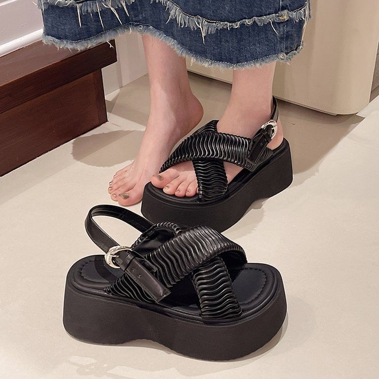 Platform Criss Sandals Cross