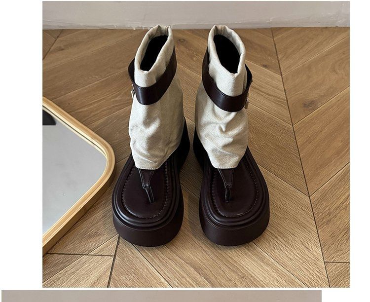 Panel Boots Thong Platform Padlock