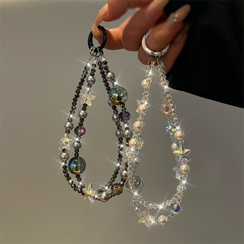 Star Lanyard Pearl Faux Phone