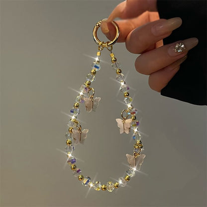 Butterfly Phone Beaded Lanyard