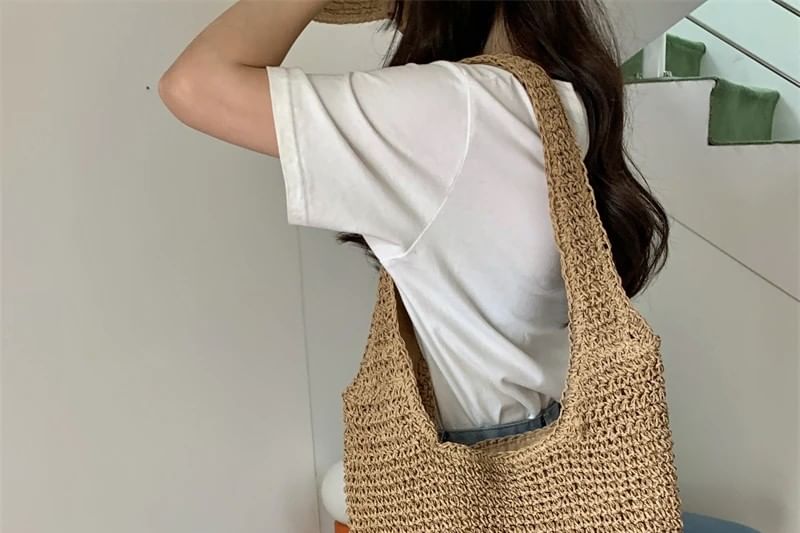 Plain Straw Bag Tote