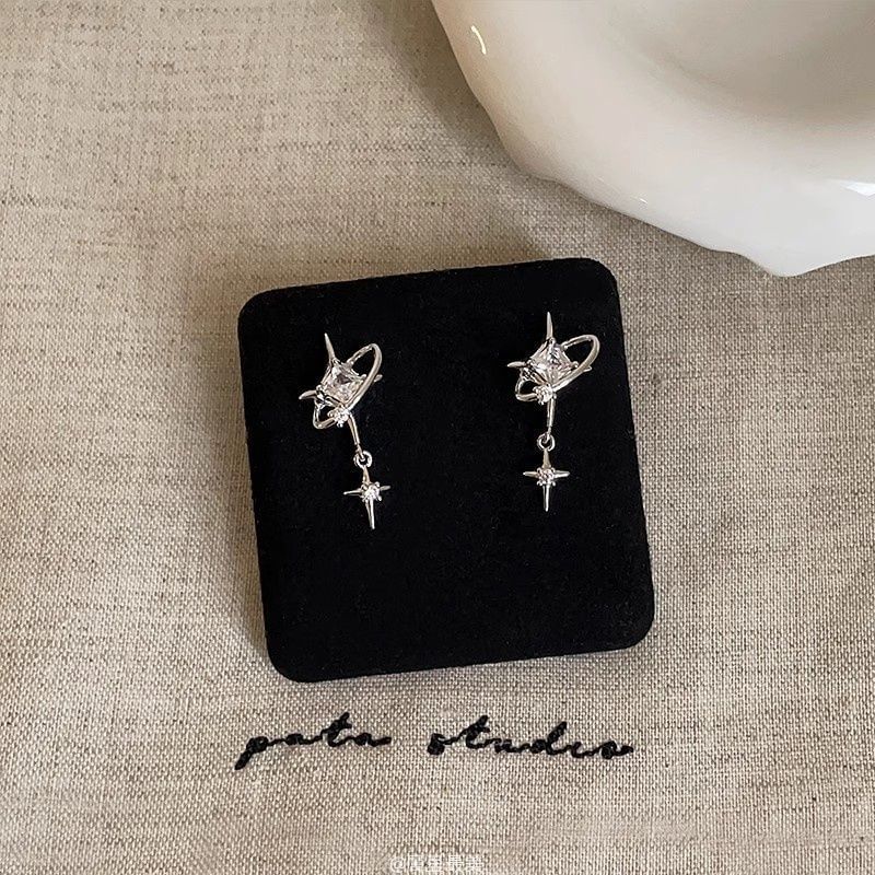 Star Drop Earring CZ