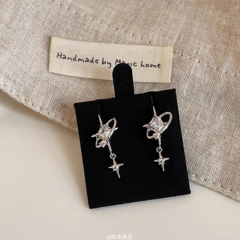 Star Drop Earring CZ