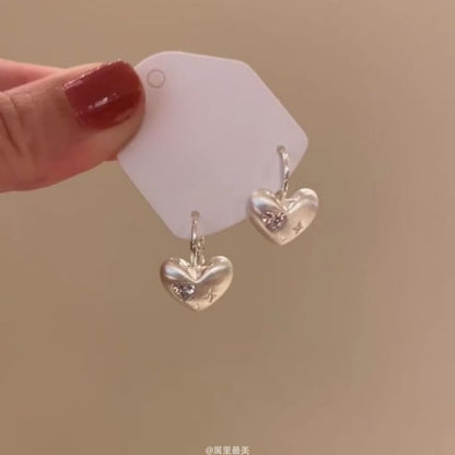CZ Earring Drop Heart