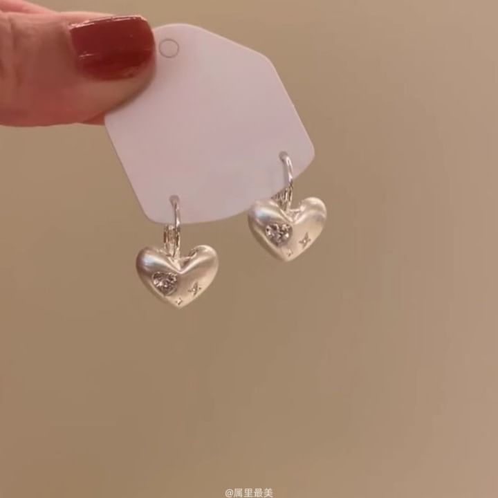 CZ Earring Drop Heart