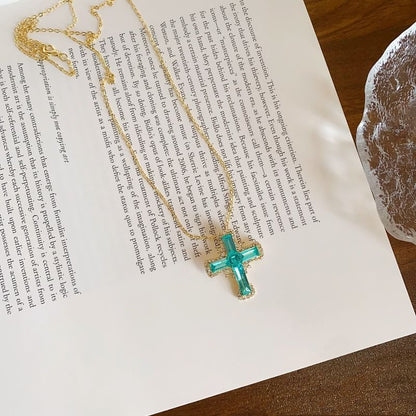 Pendant Alloy Cross Chain Necklace