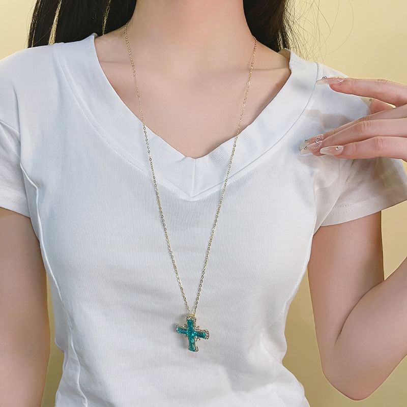 Pendant Alloy Cross Chain Necklace