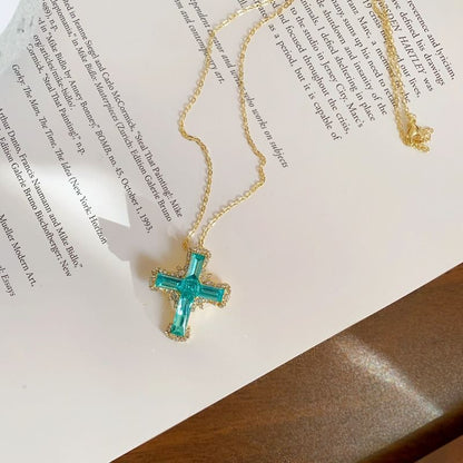 Pendant Alloy Cross Chain Necklace