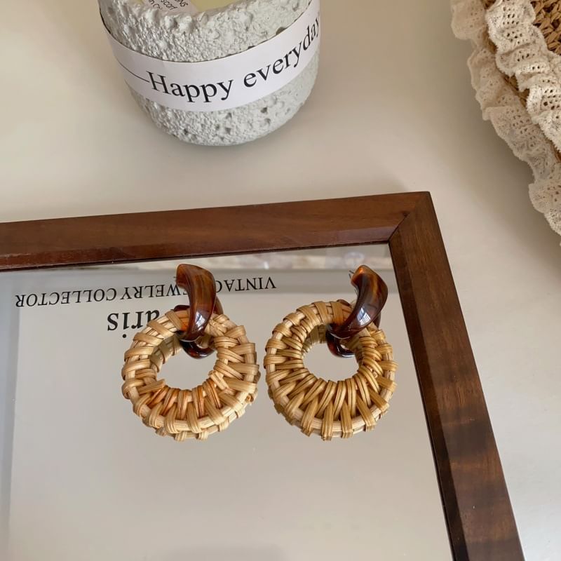 Earring Hoop Drop Woven