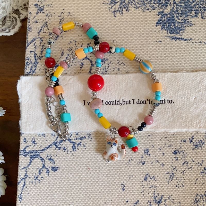 Necklace Cat Bead Pendant