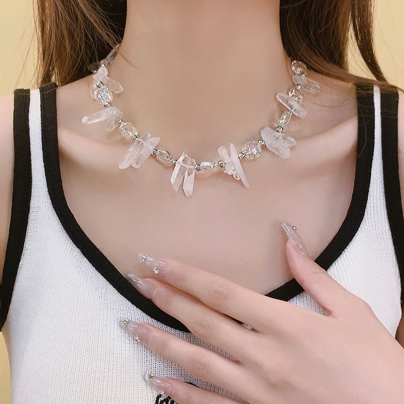 Faux Necklace Crystal Bead