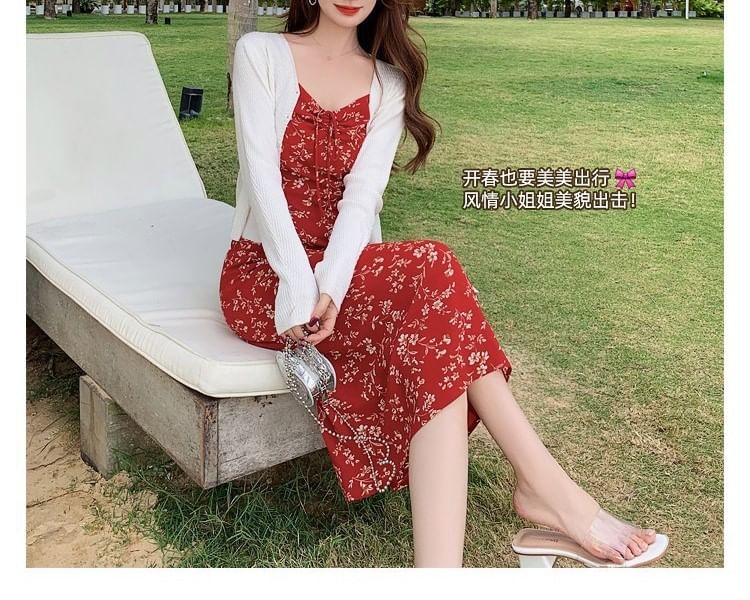 Sleeveless Sheath Floral Print Dress V-Neck Maxi