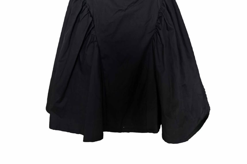 Back Plain Mini Tie Dress Square A-Line Neck Open Sleeveless Waist