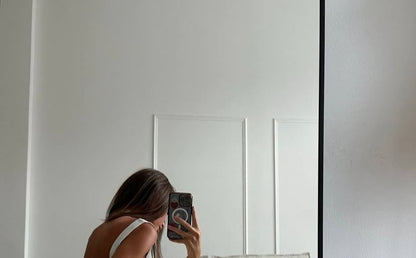 Back Plain Mini Tie Dress Square A-Line Neck Open Sleeveless Waist