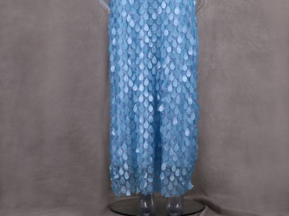 Sequin Maxi Dress Sheath Strapless Lace