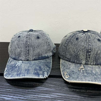 Distressed Cap Denim Baseball