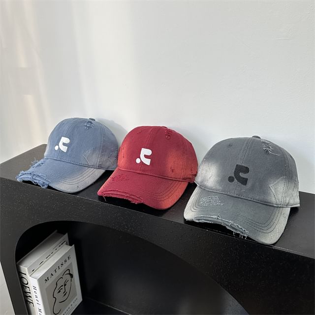 Baseball Cap Distressed Embroidered