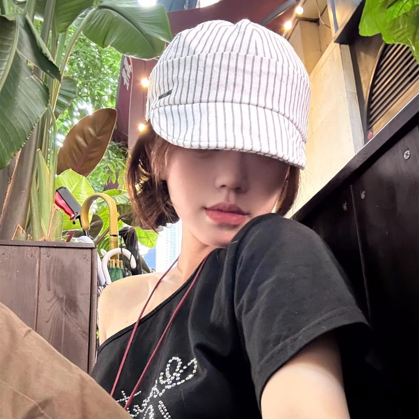 Cap Baseball Striped Brim Short