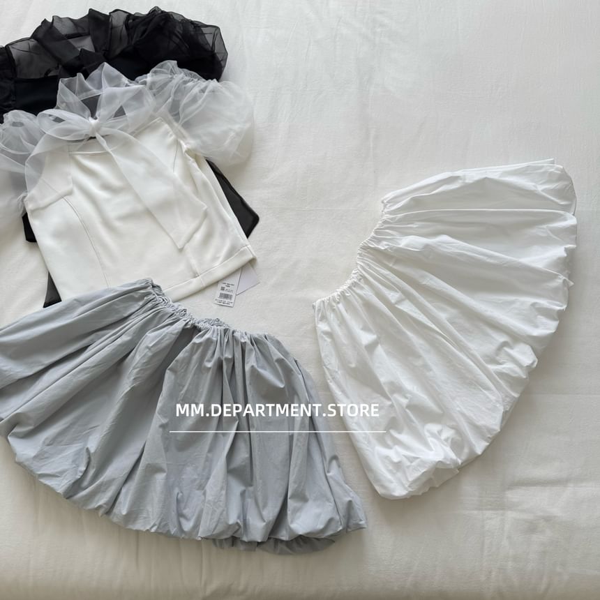 High Mini Skirt Rise Plain A-Line