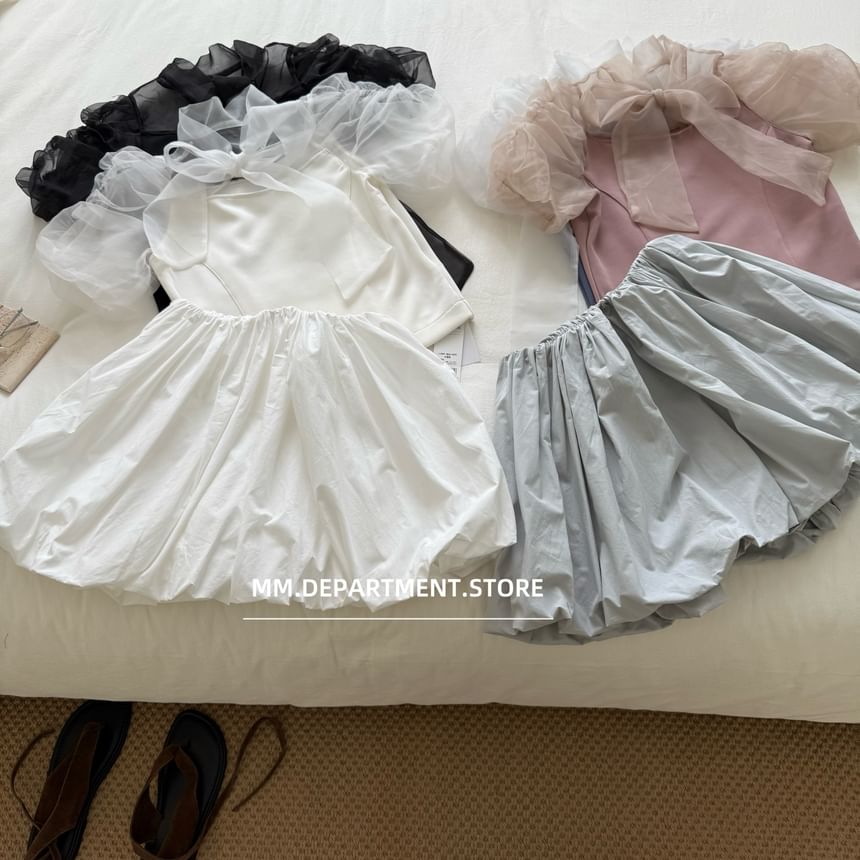 High Mini Skirt Rise Plain A-Line