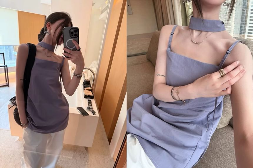 Square Plain Cami Neck Top